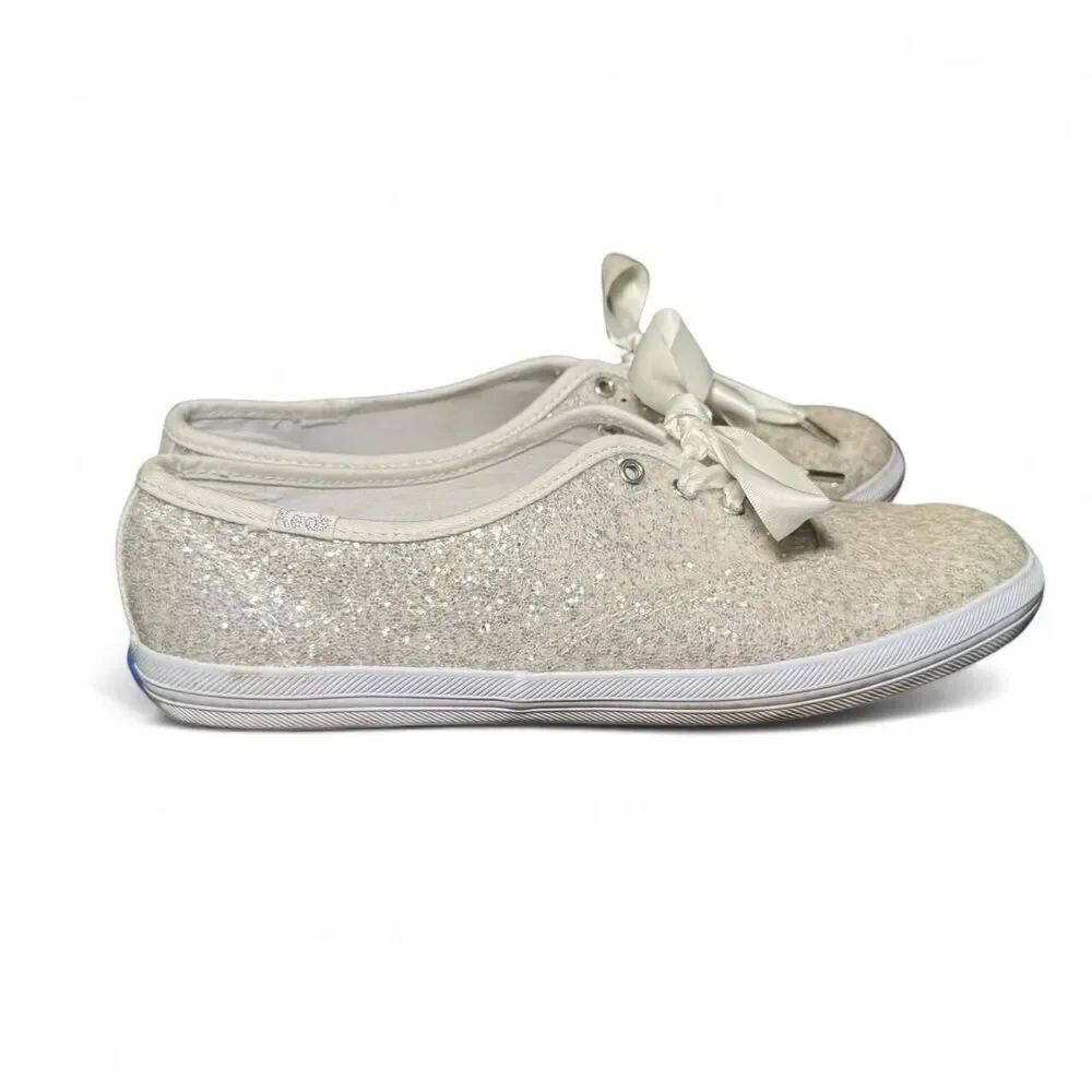 Keds X Kate Spade New York Champion Glitter Wedding Flats Sneakers Sz 7.5